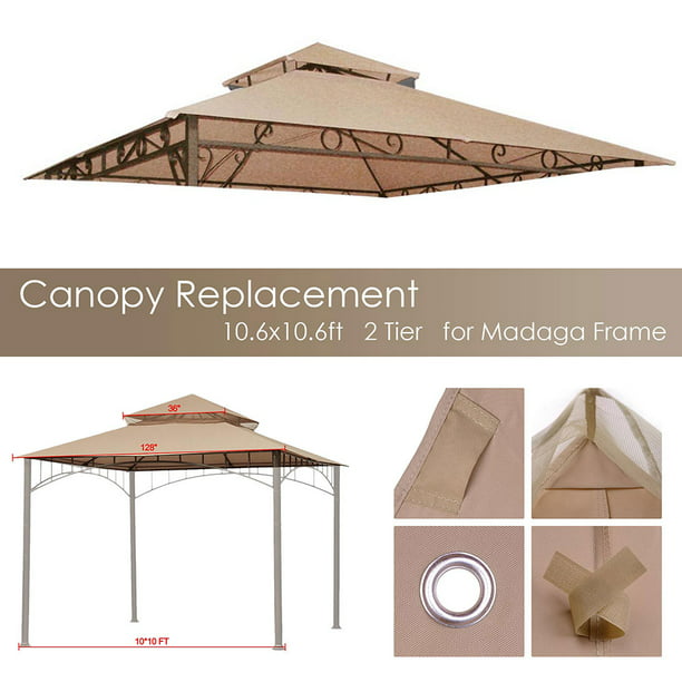 8x8' 10x10' 12x12' Gazebo Top Canopy Replacement UV30 Patio Outdoor Garden Cover